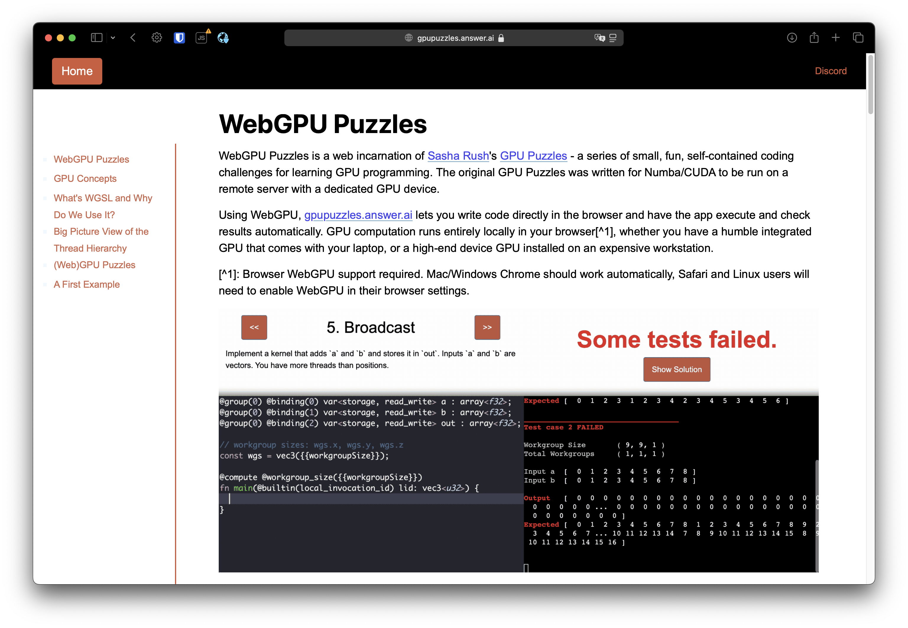 WebGPU Puzzles