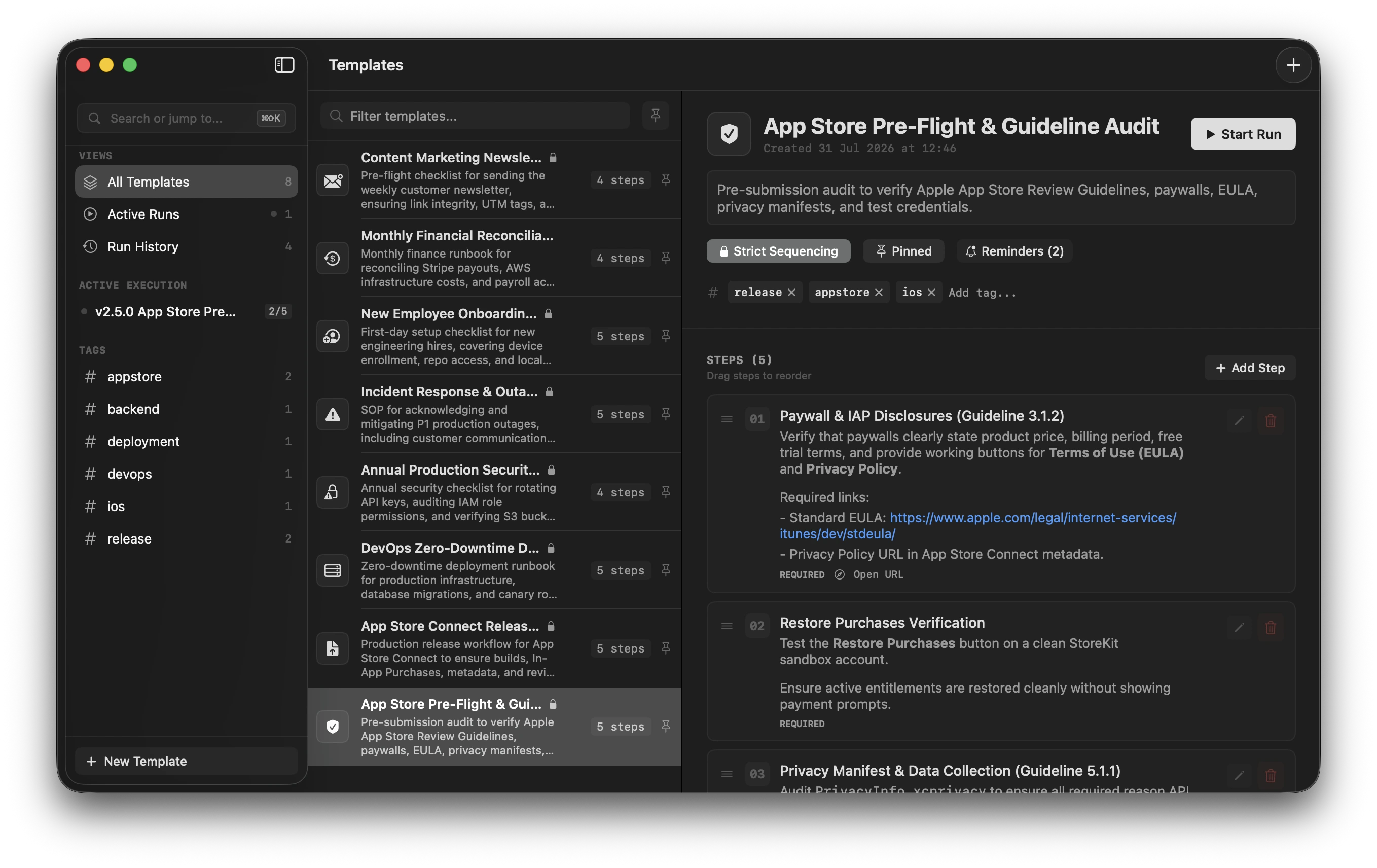 Airstrip Sidebar Template Library with Tags