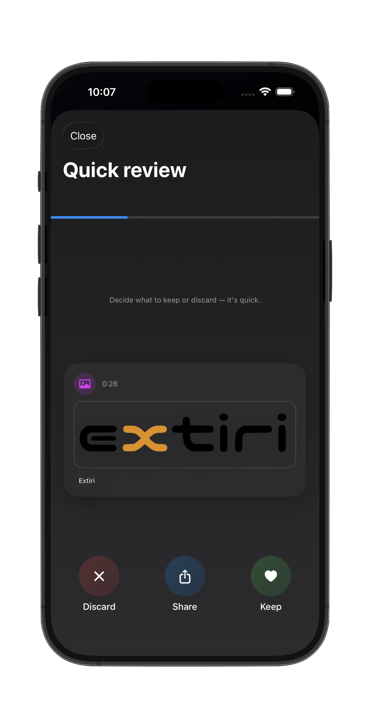 ClipGuru quick review feature