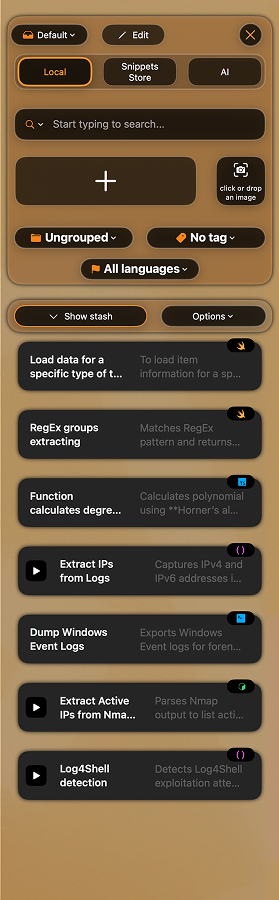CodeMenu Quick Side Panel Window