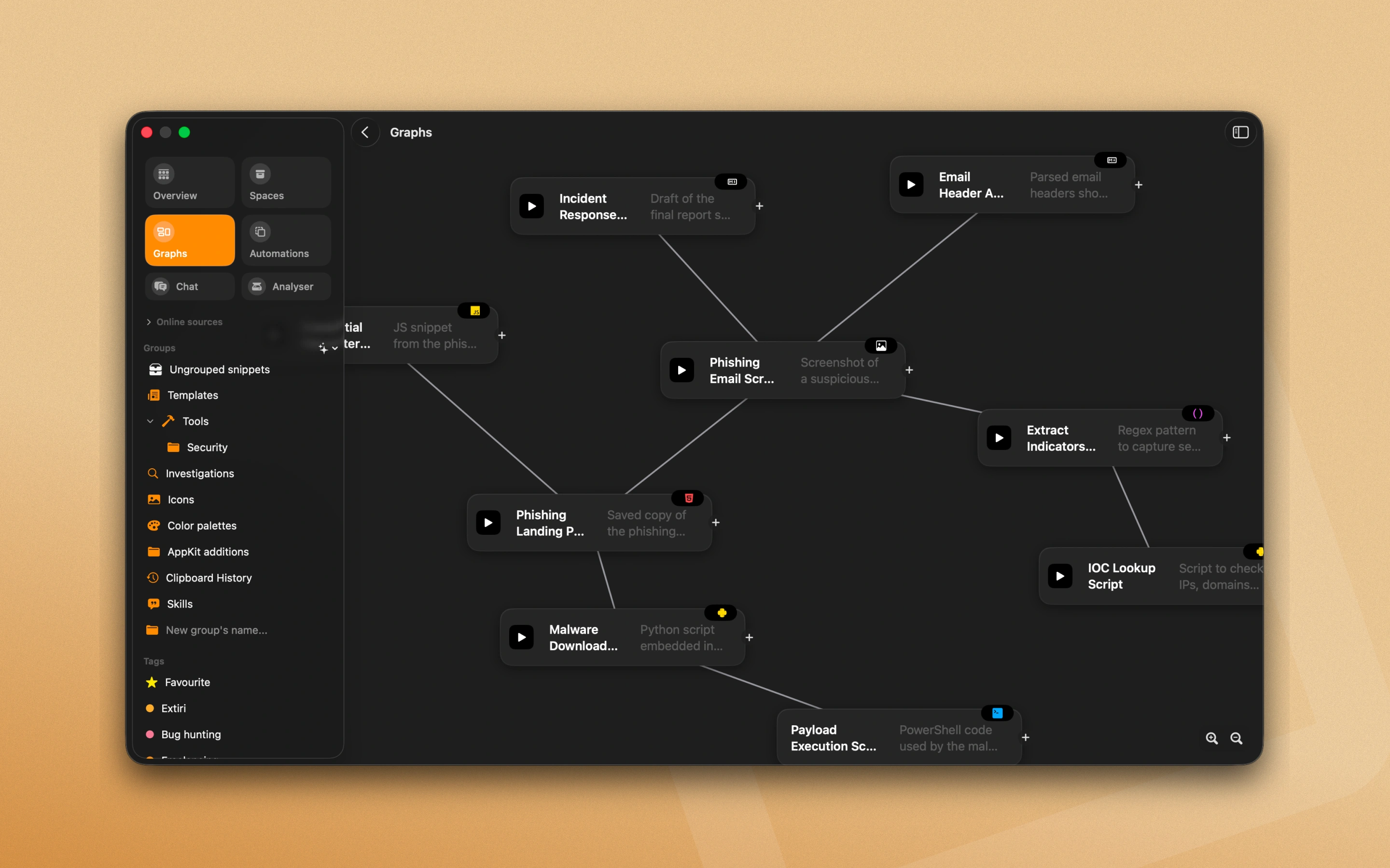 Graph View showing connected nodes