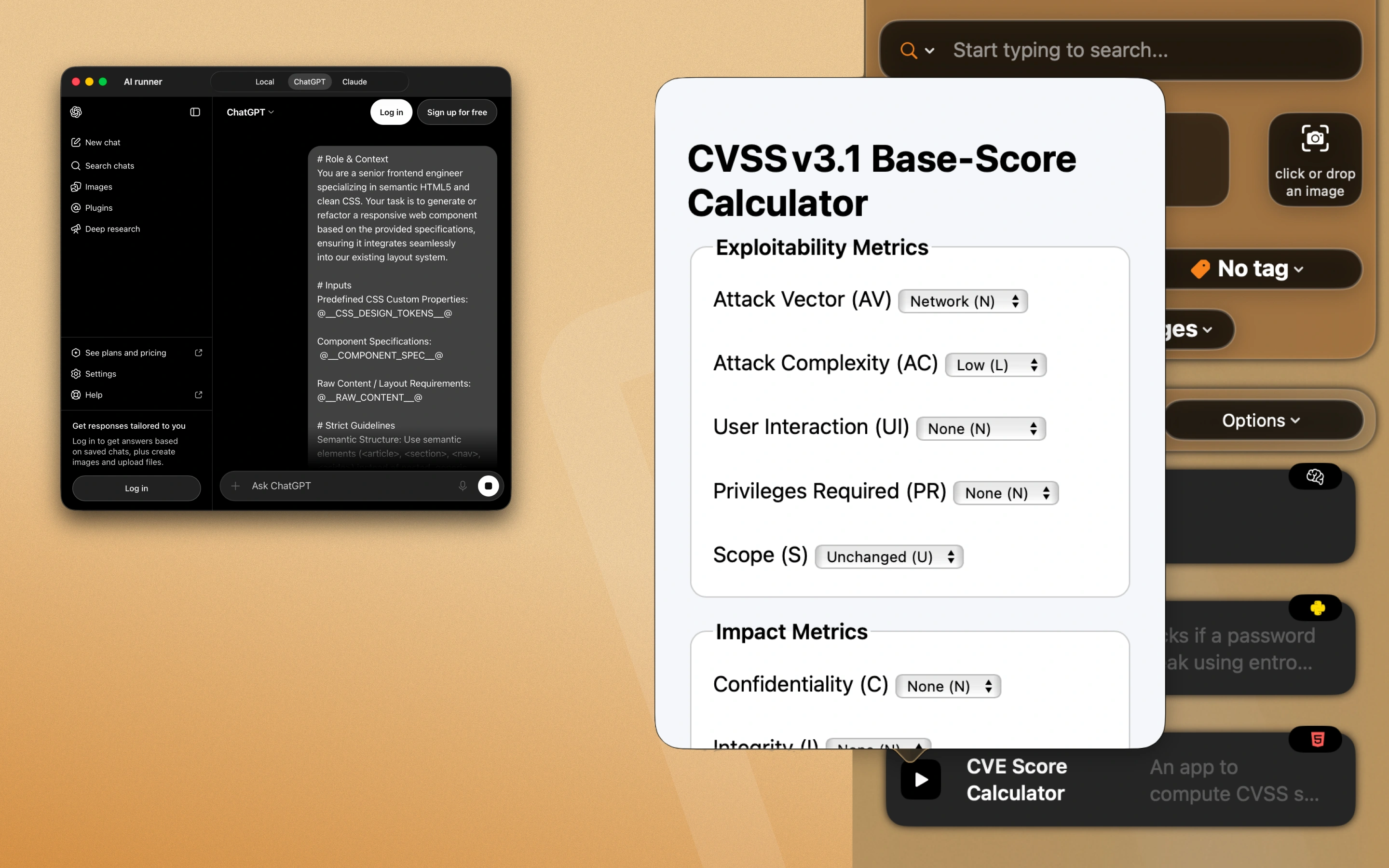 Running and previewing code snippets