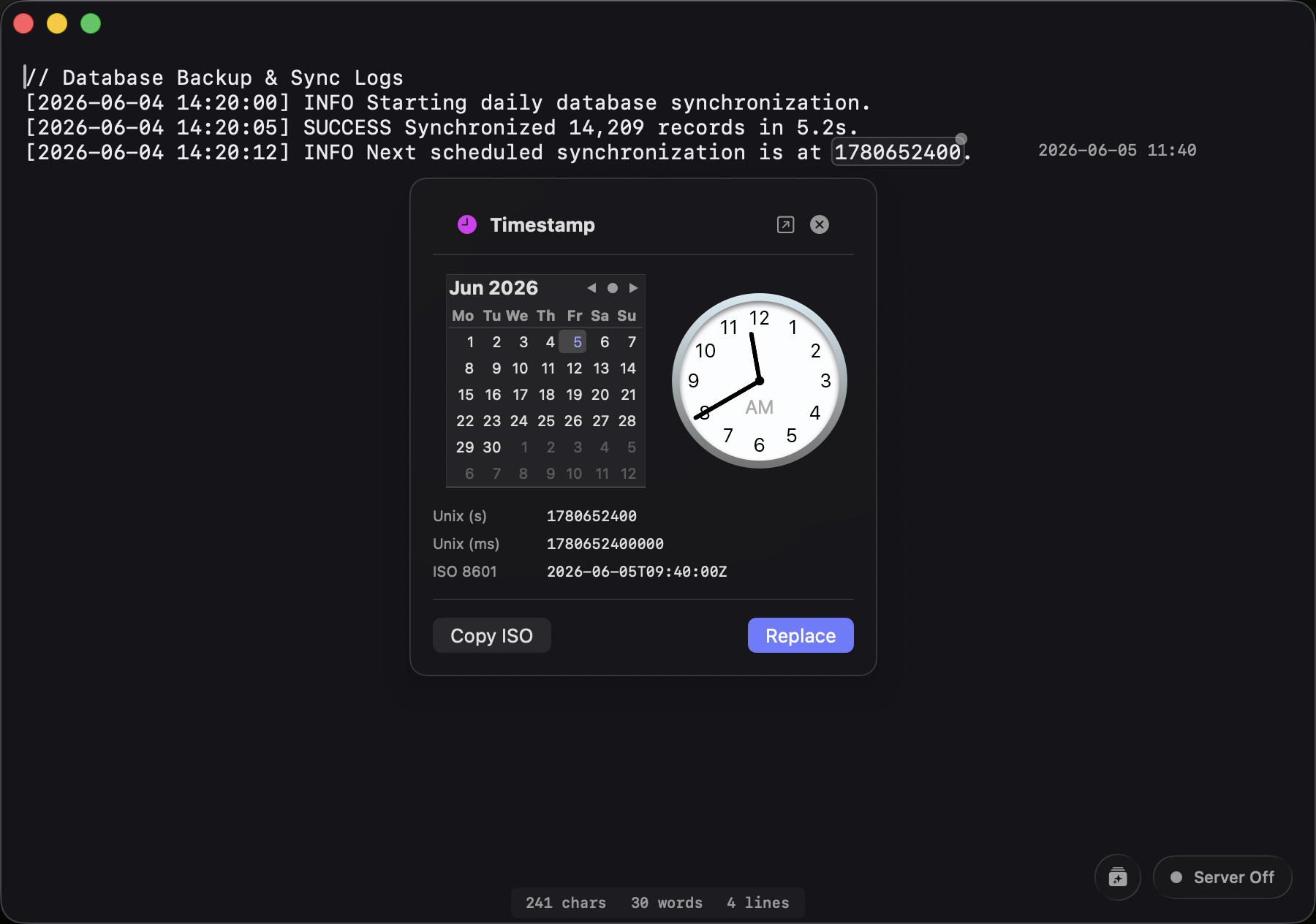Ghost Gutter evaluation displaying math and date parses