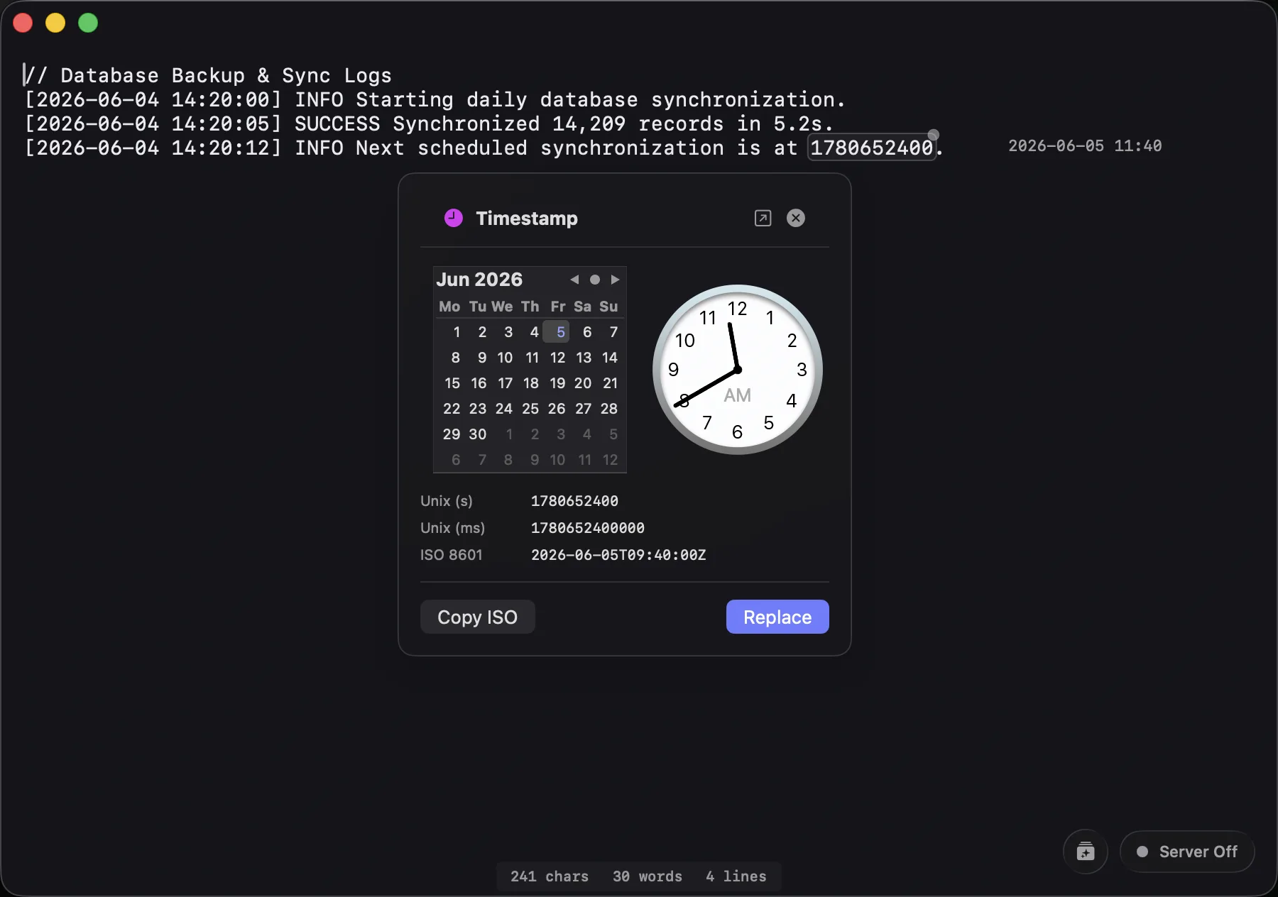 Ghost Gutter evaluation displaying math and date parses