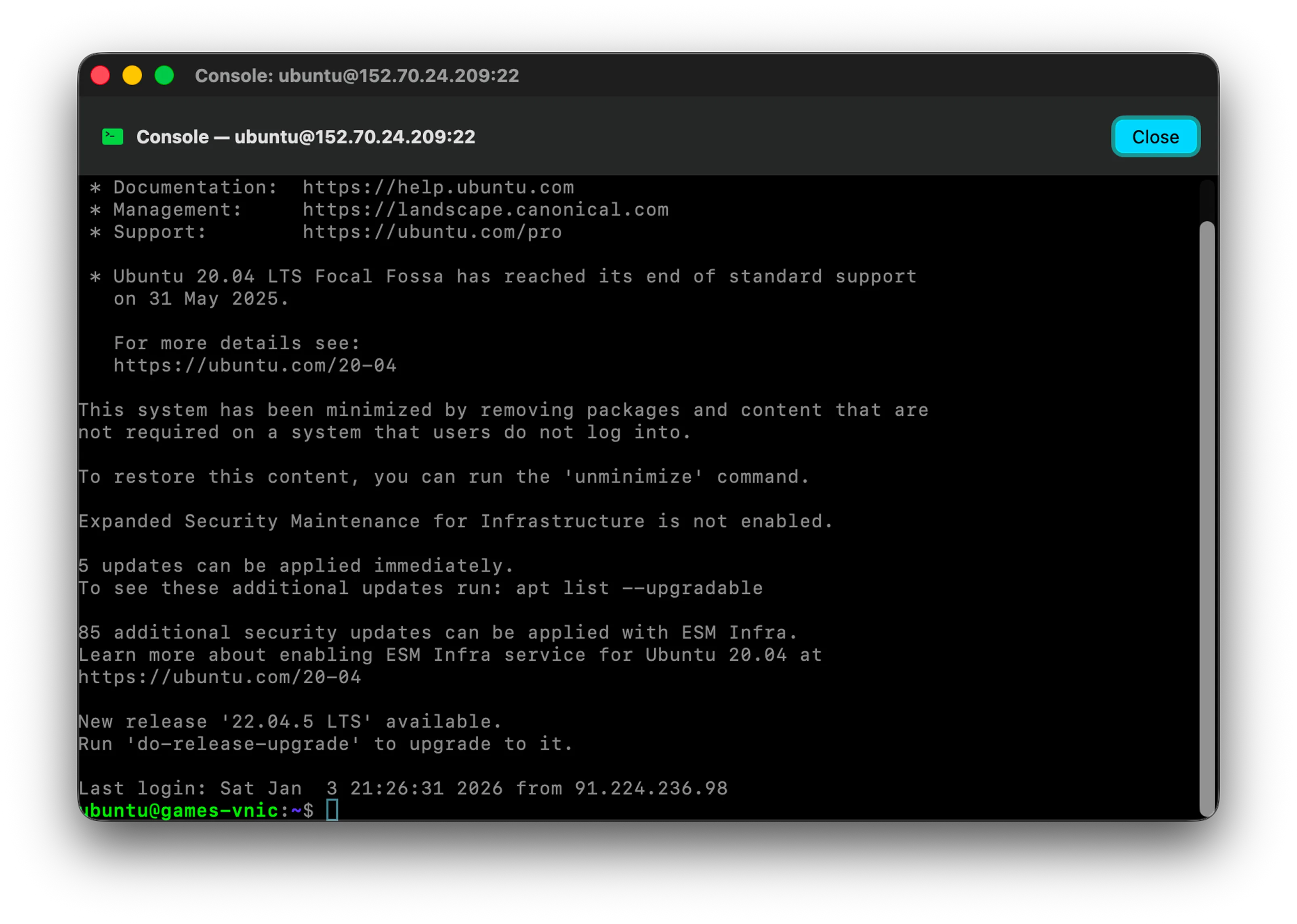 SSH console inside Resso